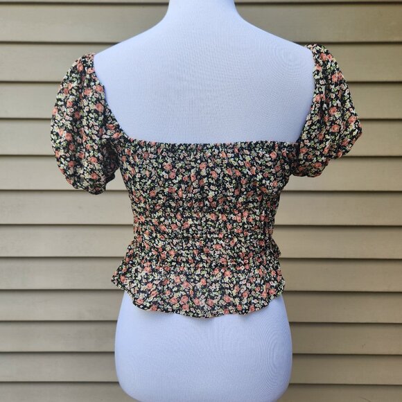 Forever 21 Multicolor Square Neck Crop Top Ditsy Floral Print Blouse - Picture 9 of 12